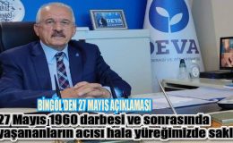 Bingöl’den 27 Mayıs açıklaması