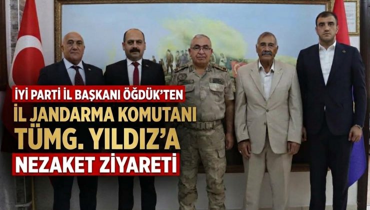 İYİ PARTİ İL BAŞKANI ÖĞDÜK’TEN İL JANDARMA KOMUTANI TÜMG. NEZAKET ZİYARETİ